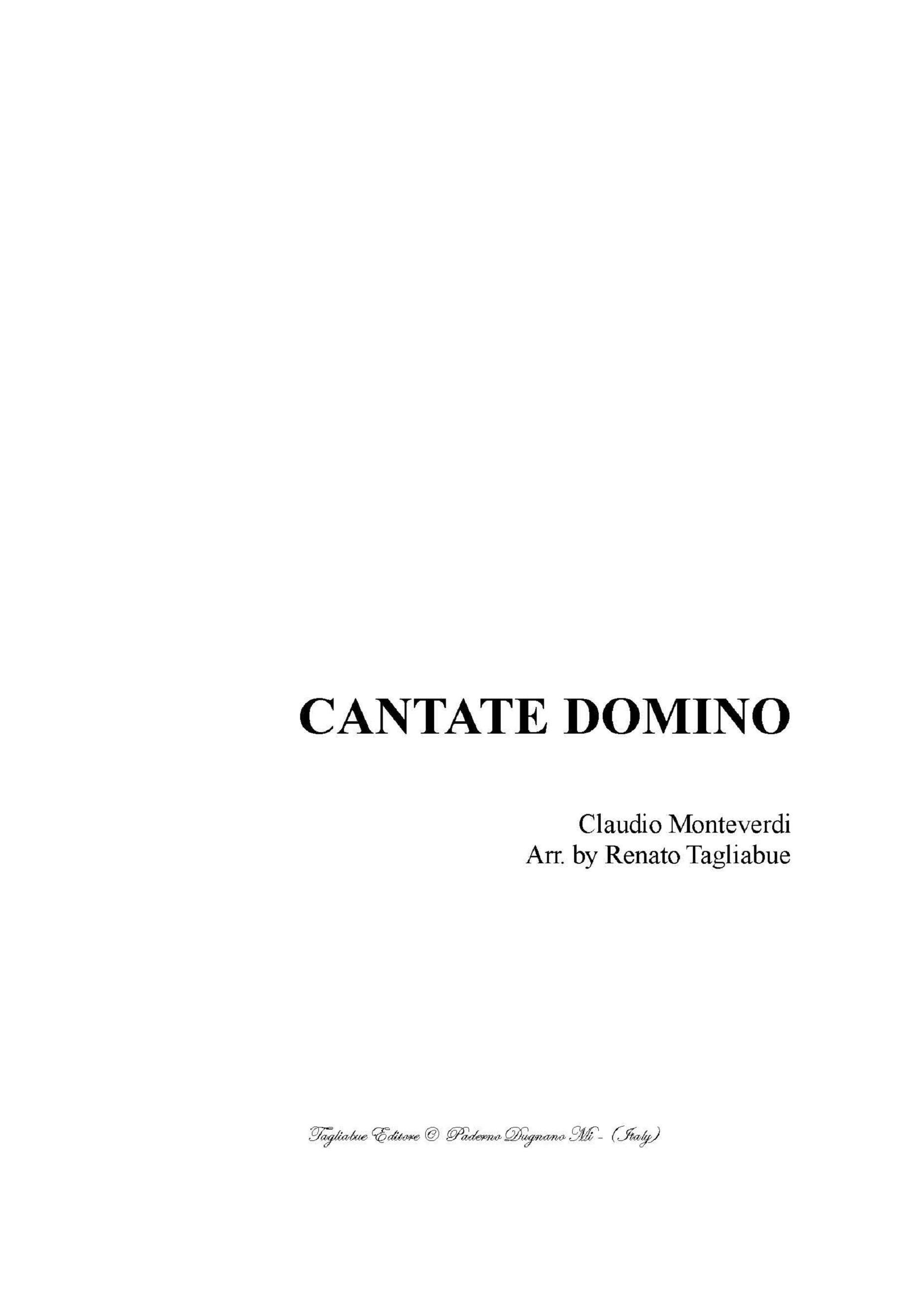 CANTATE DOMINO - Claudio Monteverdi - For SSATTB Choir