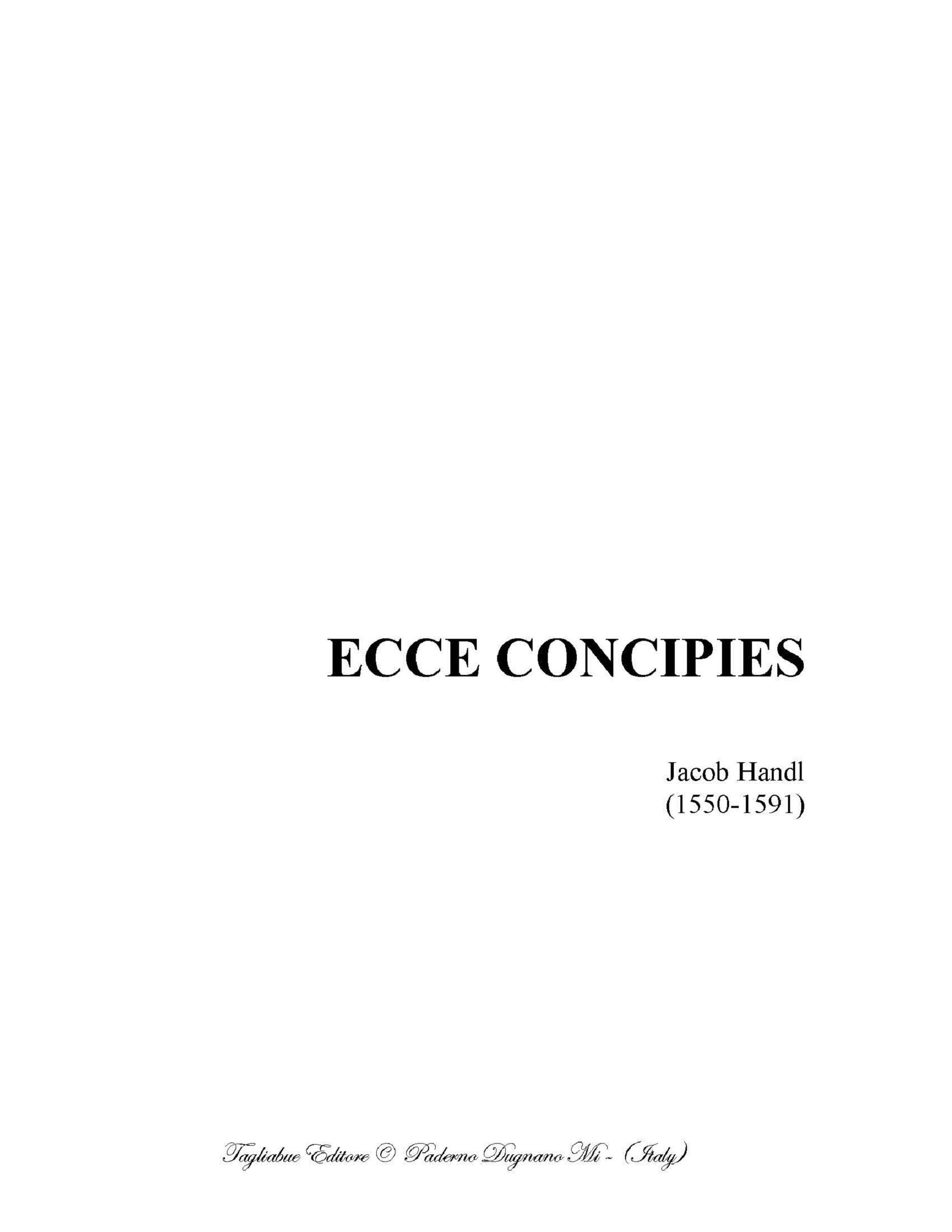 ECCE CONCIPIES - J. Handl - For SATB Choir