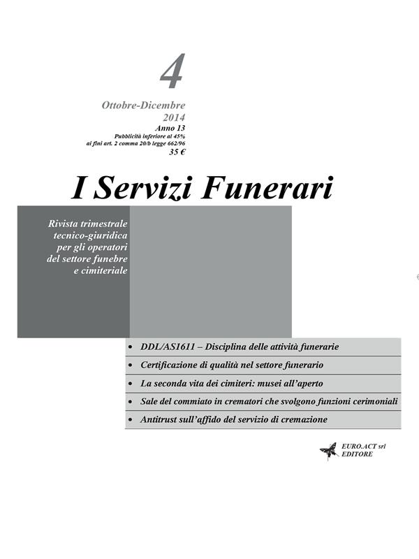 I servizi funerari - N. 4-2014