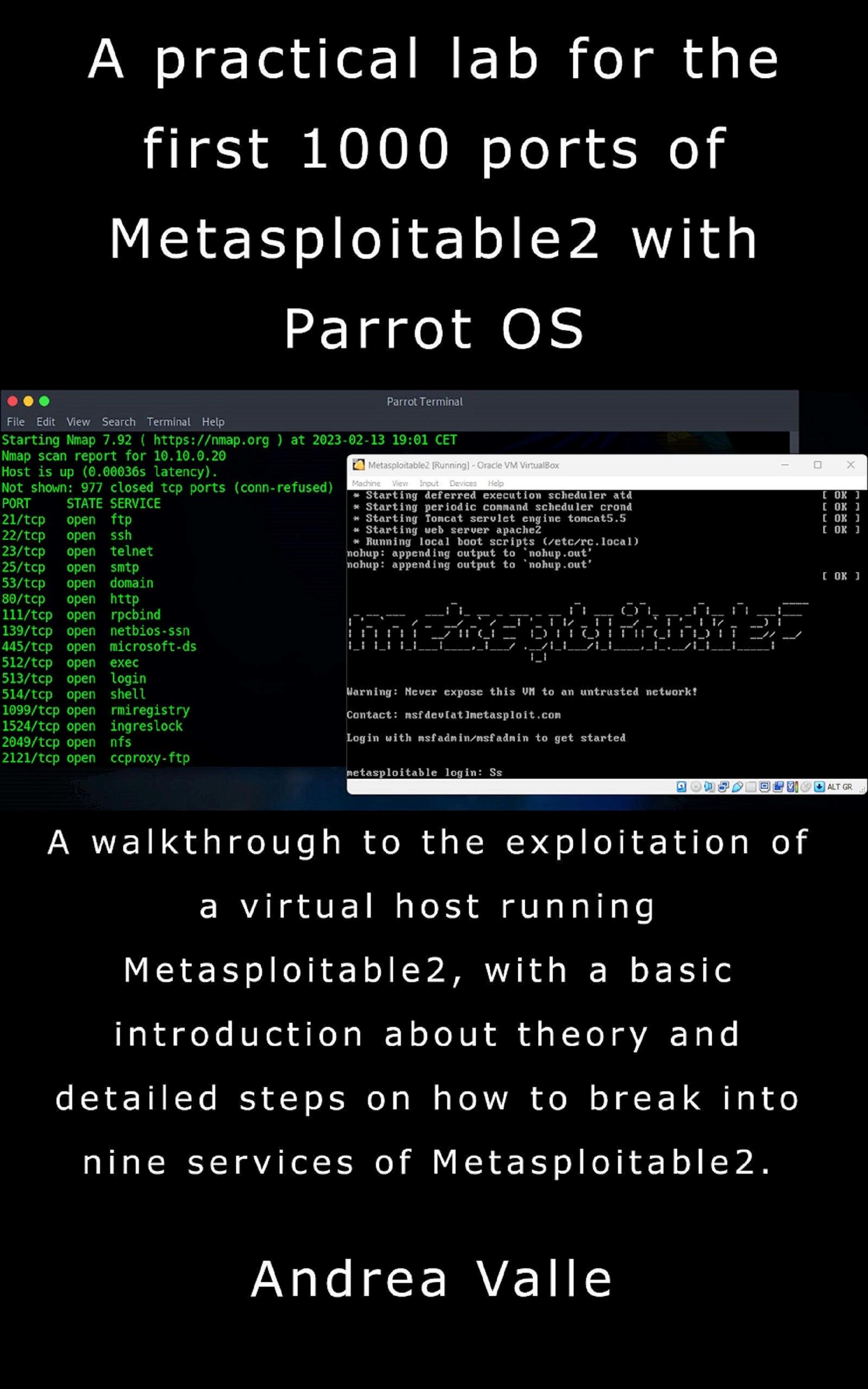 A practical lab for the first 1000 ports of Metasploitable2 with Parrot OS