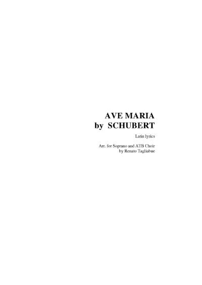 AVE MARIA by SCHUBERT - Arr. for Soprano (or Tenor), ATB Choir and Piano - Latin Lyrics