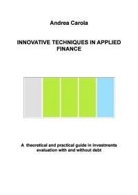 Innovative Techniques in applied finance