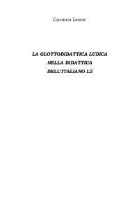 La Glottodidattica Ludica Nella Didattica Dell'italiano L2