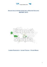 Analisi delle esportazioni della Regione Siciliana Report 2013
