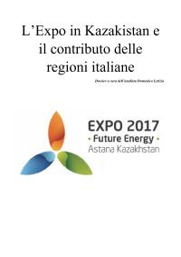 L'Expo in Kazakistan e il contributo delle Regioni Italiane