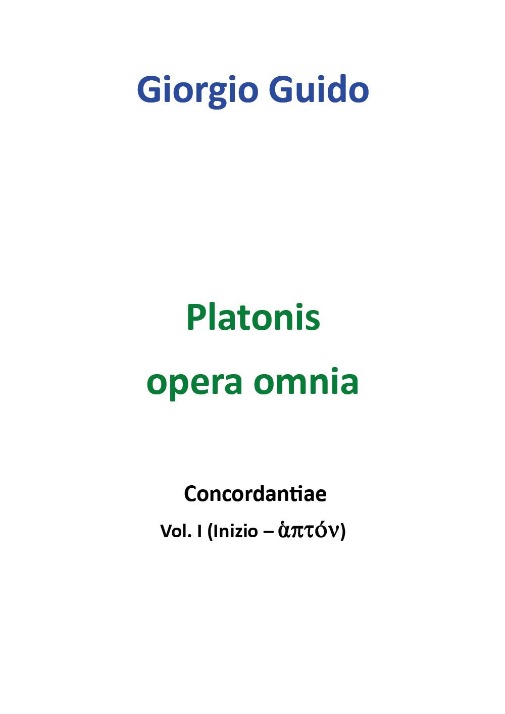 Platonis Opera omnia - Vol. I