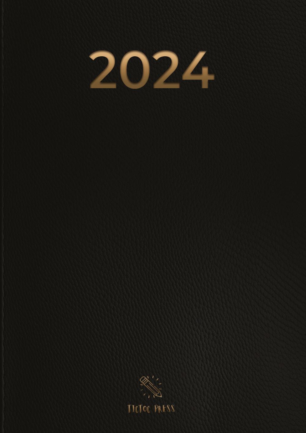 Agenda 2024 giornaliera: A4 grande - un giorno per pagina -italiano - 12  mesi da gennaio a dicembre .