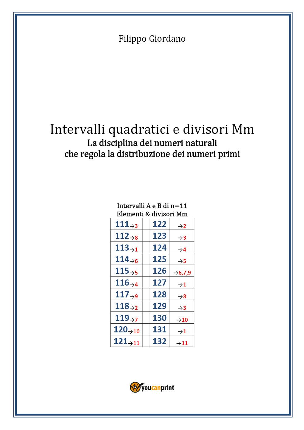 Intervalli quadratici e divisori Mm. La disciplina dei numeri naturali che regola la distribuzione dei numeri primi