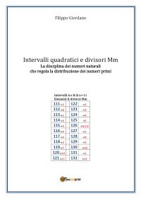 Intervalli quadratici e divisori Mm. La disciplina dei numeri naturali che regola la distribuzione dei numeri primi