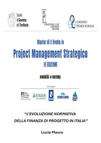 L’evoluzione normativa della finanza di progetto in Italia